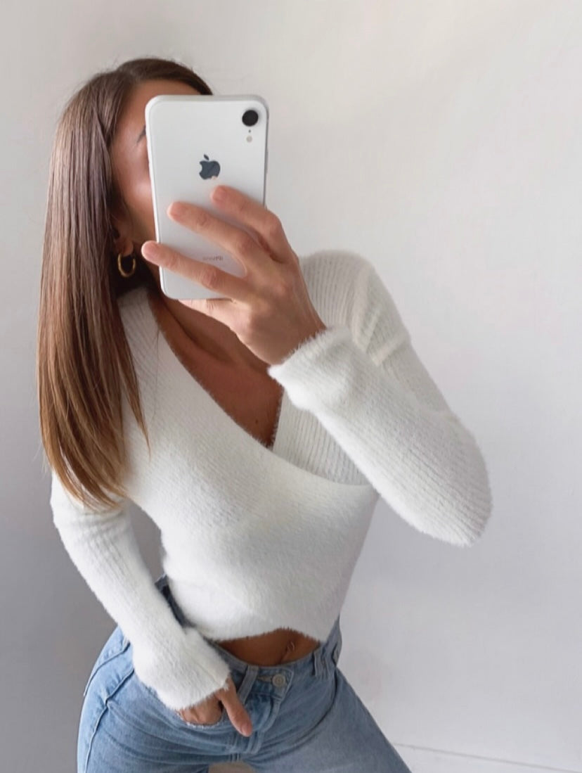 Maglioncino peluches incrociato