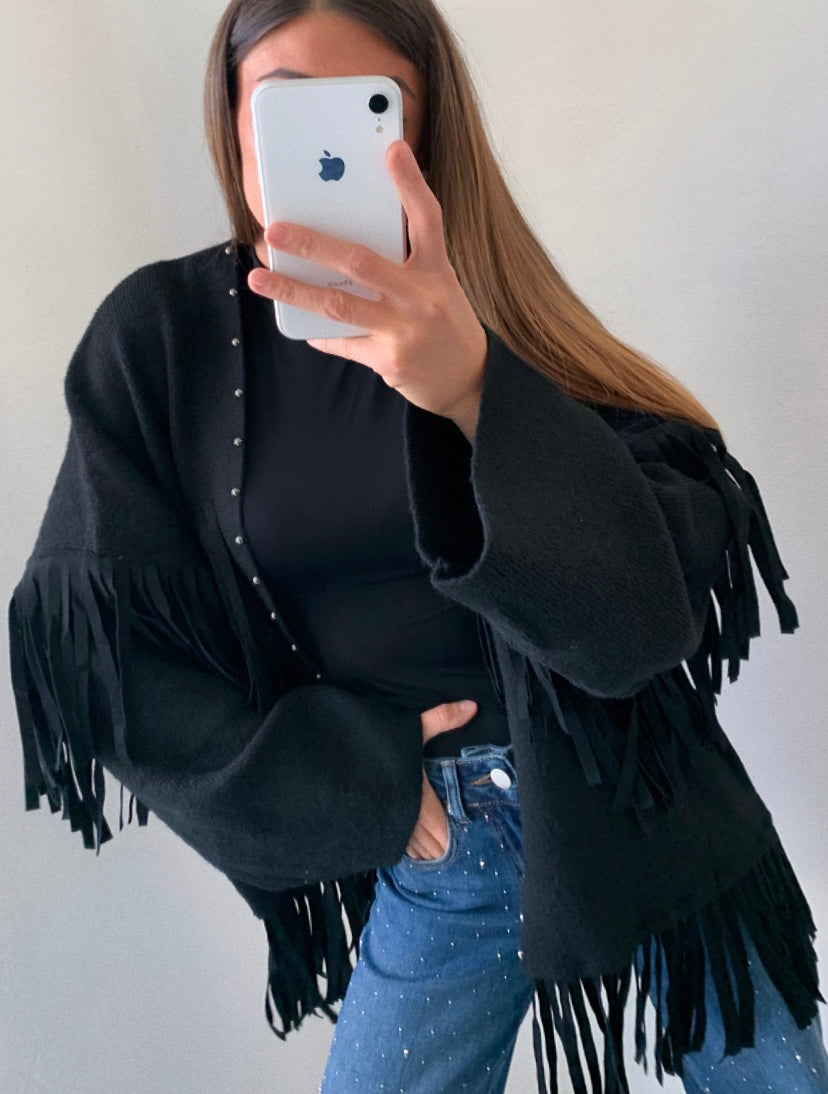 Cardigan con frange