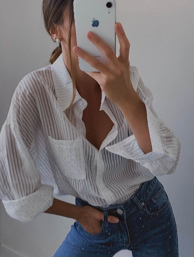 Camicia con strass