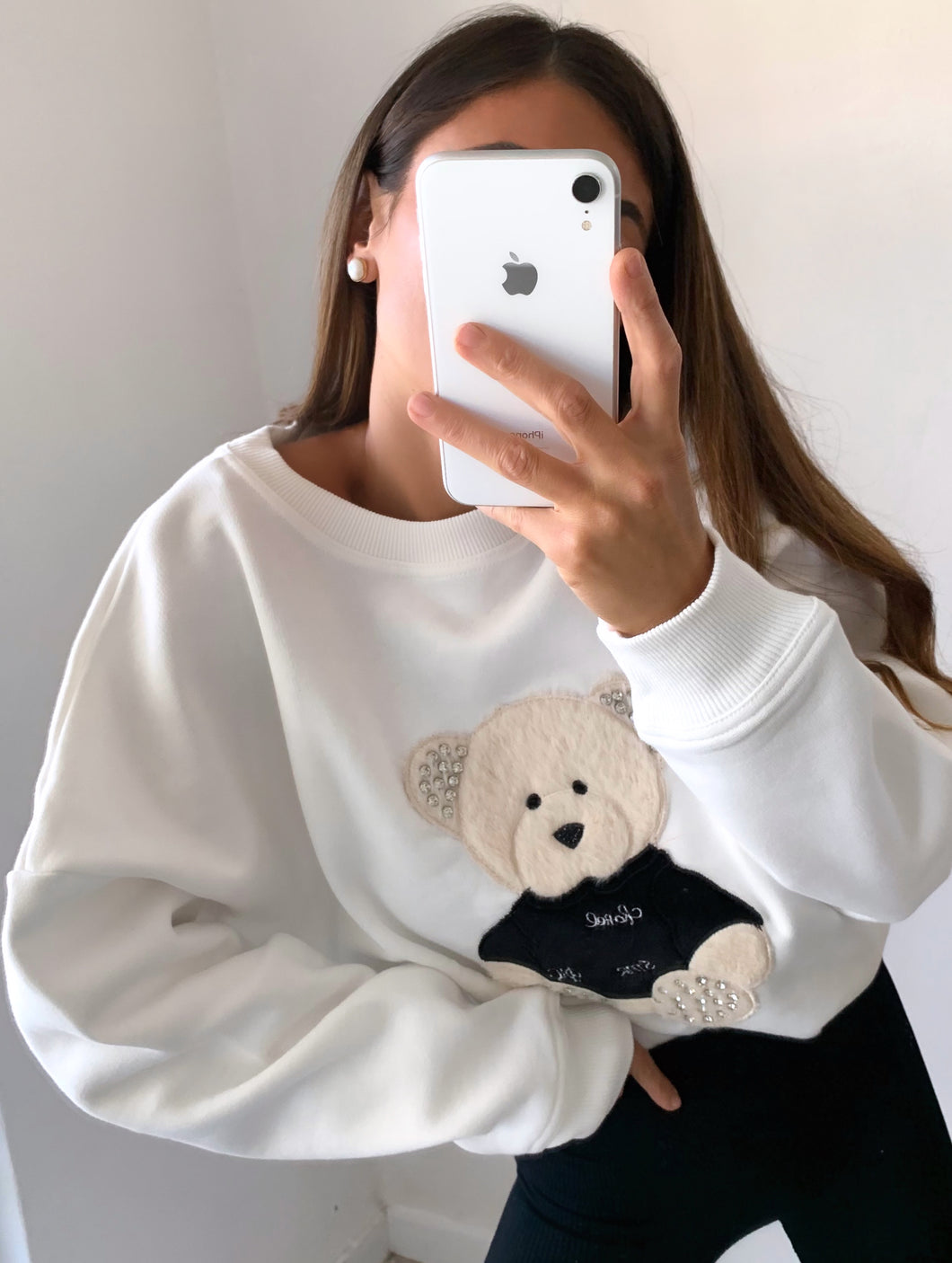 Felpa bianca Teddy